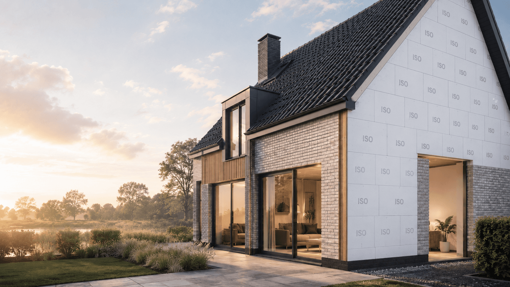 Isolatiewerk aan de schil van een woning
